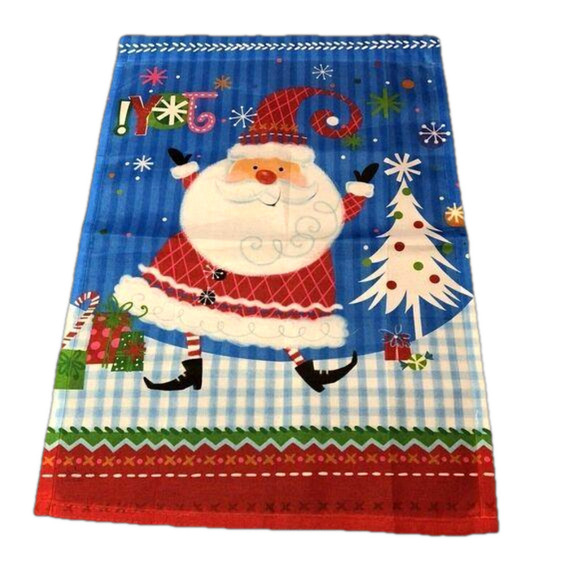 JOY SANTA CLAUSE 12.5" X 18" GARDEN FLAG RAIN OR SHINE SEASONAL - Picture 1 of 3